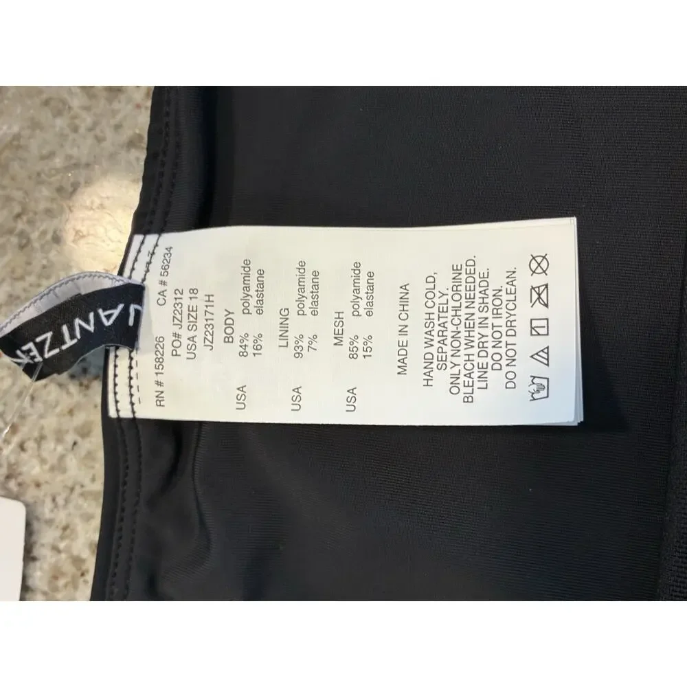 Jantzen 23171H Solids Comfort Core Tummy Control Swim Bottom Black Size 18